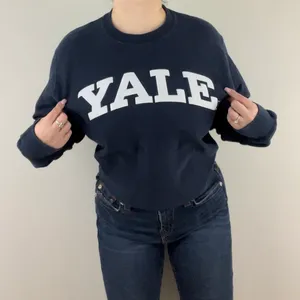 Vintage 90’s Navy Blue White “YALE” Reverse Weave Crewneck Pullover thumbnail 1