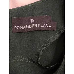 Tuckernuck Pomander Place Carlotta Hunter Green Peplum Top Large Long Sleeves thumbnail 2