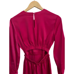 STAUD women's‎ Crosshill Pink Satin Twist Front Long Sleeve Mini Dress Size XS thumbnail 8