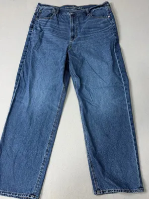 American Eagle Super High Rise Baggy Straight Crossover Jeans Size 18 Strigid thumbnail 1