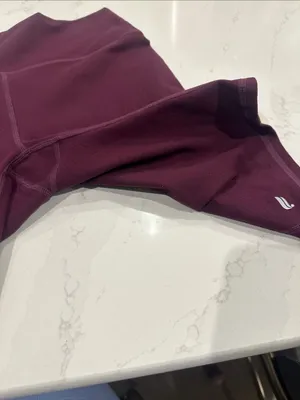 Fabletics Purple Wine Colored PowerHold‎ Biker Shorts size medium thumbnail 2