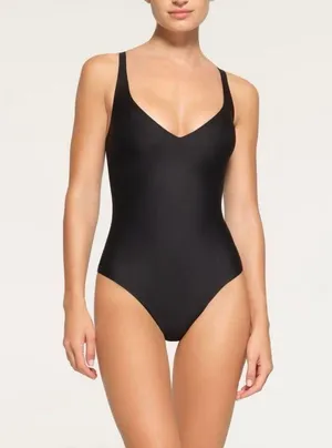 NWT Skims Body Unlined Plunge Bodysuit black Size S ( Sold Out) thumbnail 1