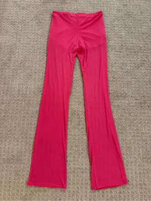 Nasty Gal Pink Mesh Flared Boot Leg Pants NWT Nordstrom Size S Festival thumbnail 4