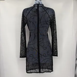 Patrice Catanzaro Sheer Velvet Burnout Mini Dress Sz 10 Mesh Whimsigoth Festival thumbnail 6