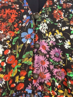 ANTHROPOLOGIE Maeve Melinda Tiered Tunic Dress XS 18.5” p2p Black Multi EUC thumbnail 5
