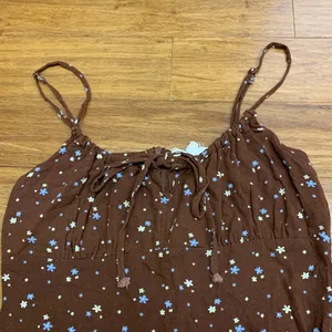 L.A. Hearts Floral Mini Dress Womens Size XS Brown Tie Front‎ Spaghetti Strap thumbnail 2