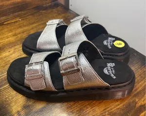 Dr. Martens Silver Metallic Slide Sandals Size 9 thumbnail 1