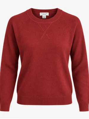 Garnet Hill Essential Washable-Cashmere Sweatshirt Sweater Burnt Orange Small thumbnail 1