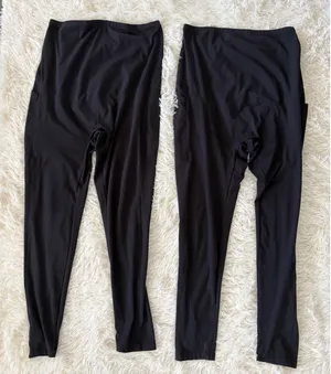 Maternity Leggings Activewear Workout‎ Yoga Pants with Pockets Black M thumbnail 1
