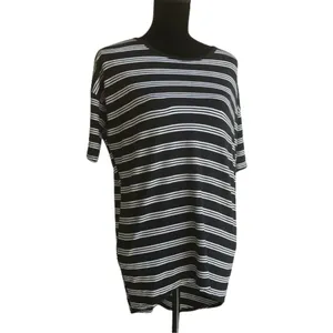 LuLaRoe Womens Top Size XXS Black White‎ Striped Irma Tunic Shirt thumbnail 3