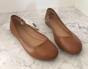 Ballet Flats, Size 7W Brown thumbnail 4