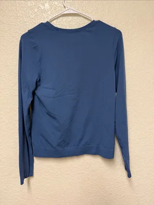 Long Sleeve Crewneck Top in Dusty Blue thumbnail 4