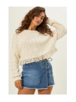 Altar’d State Katy Lace Hem Crop Sweater NWT XXL thumbnail 2