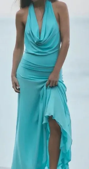 Zara Turquoise Blue Dress thumbnail 1