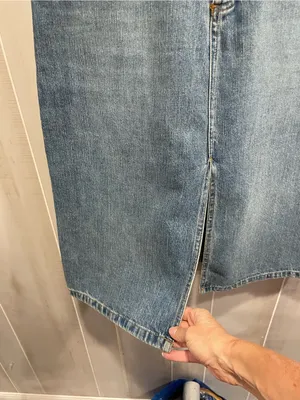 Cute classic Y2K denim front slit jean skirt cotton indie sleaze thumbnail 3