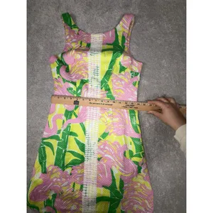 Lilly Pulitzer for Target Fan Dance Women's Size 2‎ Yellow Green Pink Summer EUC thumbnail 9