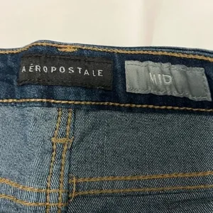 AEROPOSTALE Dark‎ Blue Wash Cuffed Denim Midi Shorts Size 2 Classic Summer thumbnail 6