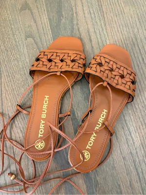 Tory Burch Basketweave Espadrille Wrap Sandal Size 7 thumbnail 3