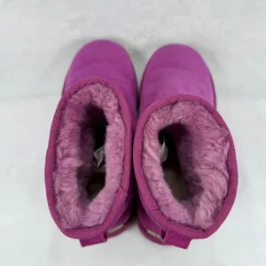 UGG Mini Boots Suede Leather Sheepskin‎ Lined SugarPlum Women's Size 6 thumbnail 4