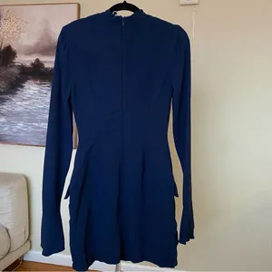House of CB 'Mahalia' Navy Long Sleeve Mini‎ Dress NWOT Small thumbnail 6