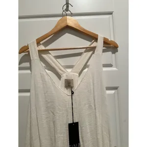 Tina Jo White Gauze Cotton Swing Dress Tunic‎ Medium NWT Boho Lagenlook Made USA thumbnail 6