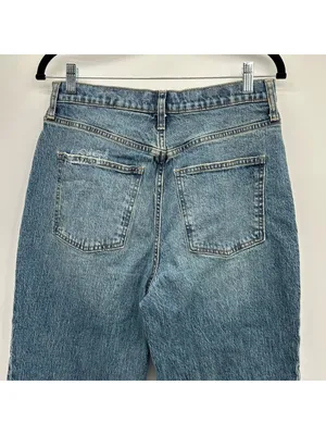 Universal Thread Vintage Straight Wide Leg Panel Design Distressed Hem Jeans 30R thumbnail 3