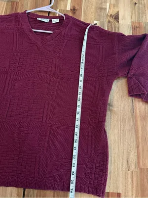 90s Burgundy Oversized Cozy Sweater Meg Ryan Vibes thumbnail 6