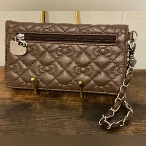 A Rare Vintage Dark Brown Sanrio 2013 Hello Kitty Quilted Faux Leather Wallet thumbnail 4
