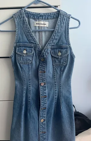 Reformation Denim Dress thumbnail 1