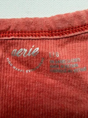 Aerie Casual Basic Women's Ribbed Racerback Tank Top in Burnt Orange Red Large thumbnail 2