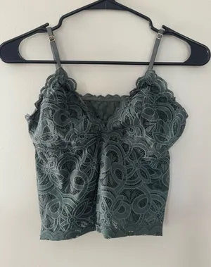 Aerie lace green shirt thumbnail 1