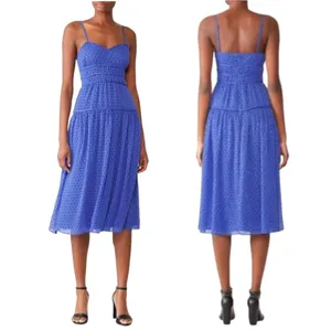 La Maison Talulah Dress Womens Small‎ Blue And Black Polka Dot Sorrento Midi thumbnail 2