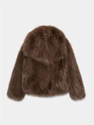 Nwt Zara Zw Collection Faux Fur Short Coat Size M thumbnail 8