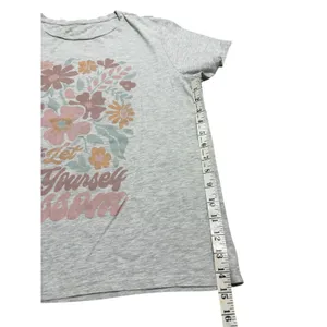 Let Yourself Blossom Floral Graphic T-Shirt‎ Heather Grey Short Sleeve XL thumbnail 6