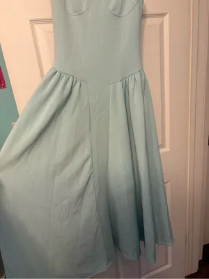Light Blue Spaghetti Strap midi Dress thumbnail 2