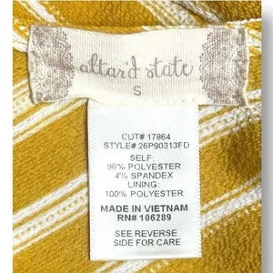 Altar'd State‎ S Yellow White Striped Wrap Romper Tie Waist Coastal Resort Beach thumbnail 6