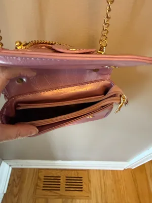 Pink Mini Shoulder Bag with Gold Chain thumbnail 3