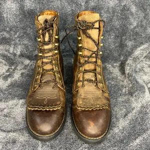 Ariat Women's Heritage Lacer II Kiltie Distressed Brown Western Boots Size 6.5 B thumbnail 2