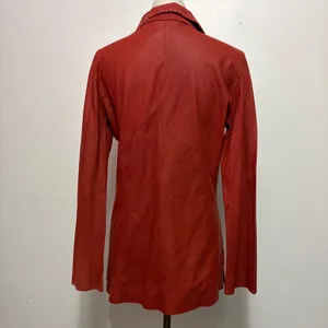Scully Leather Shirt Jacket M Red Whipstitch Western Boho Snap Front Jacket 90s thumbnail 5