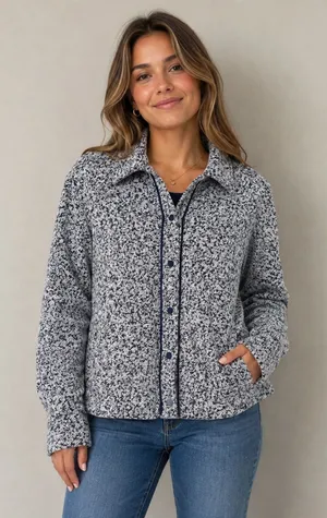 Aerie Heathered Button-Up Shacket thumbnail 1