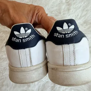Adidas Stan Smith White and Navy Leather Sneakers M20325 thumbnail 3