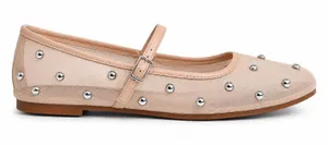 Wild Fable 9.5 Mary Jane Elsa Mesh Ballet Flats Studded Beige Buckle Strap Shoes thumbnail 1