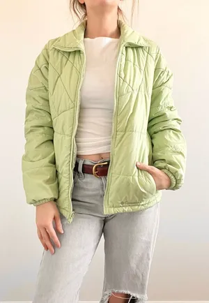 Vintage Columbia Light Green Quilted Puffer Jacket thumbnail 1