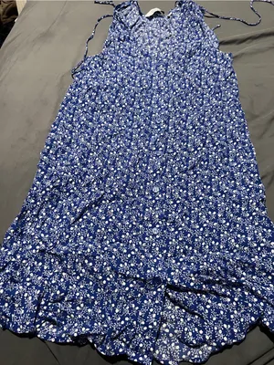 & other stories Blue Floral Sleeveless Summer Dress thumbnail 6