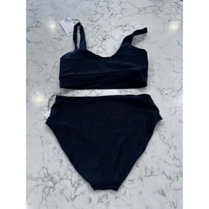NWT Quince Black Italian Tank Bikini Top & High Rise Bottom Set Size Small thumbnail 2