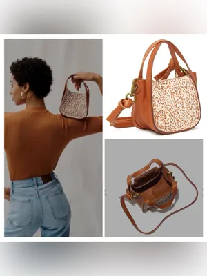 Madewell Micro Sydney Brown and Cream cheetah Print Crossbody Bag thumbnail 9