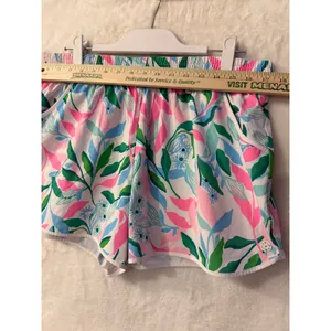 Lilly Pulitzer Luxletic Women XL Tropical Floral Athletic Active Shorts Pink thumbnail 5