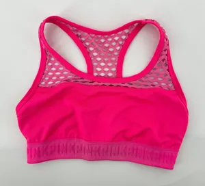 Victorias Secret PINK‎ Women S Ultimate Unlined Racerback Sports Bra Pink Mesh thumbnail 1