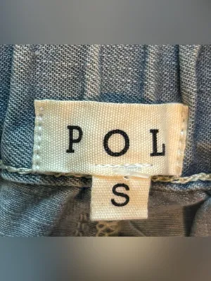 NWT POL Ruffle Hem Contrast Denim Wide Leg Jeans with Drawstring Waist thumbnail 10