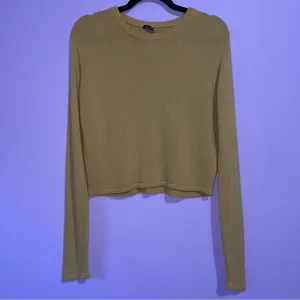 Brandy Melville Cashmere Crop Sweater Women M Wool Lightweight Knit Y2K Preppy thumbnail 2